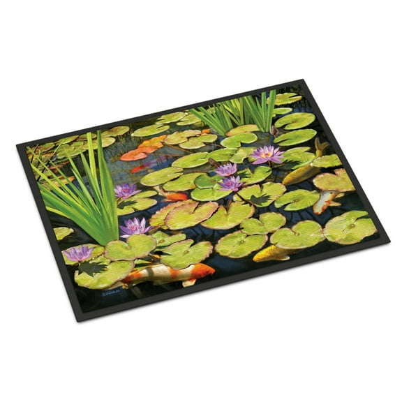 Carolines Treasures PRS4050JMAT Koi Pond II Door Mat Indoor Rug or Outdoor Welcome Mat 24x36 Doormat  36"L x 24"W