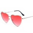 thumbnail image 3 of Womens Heart Shaped Sunglasses Peach Heart Design Metal Frame Eyewear Fashion AC Lenses Trendy Eyewear Fashion, 3 of 6