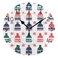 thumbnail image 4 of Snowflakes Woolen Hats Christmas Atmosphere Round Wall Clock Silent Analog Battery Operated Gold Pointer Home Decor 9.84" Diameter, 4 of 11
