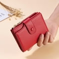 thumbnail image 7 of Genuine Leather Wallets for Women RFID Blocking Bifold with Zipper Pocket, 2 ID Windows, 18 Card Slots, Red, 7 of 7