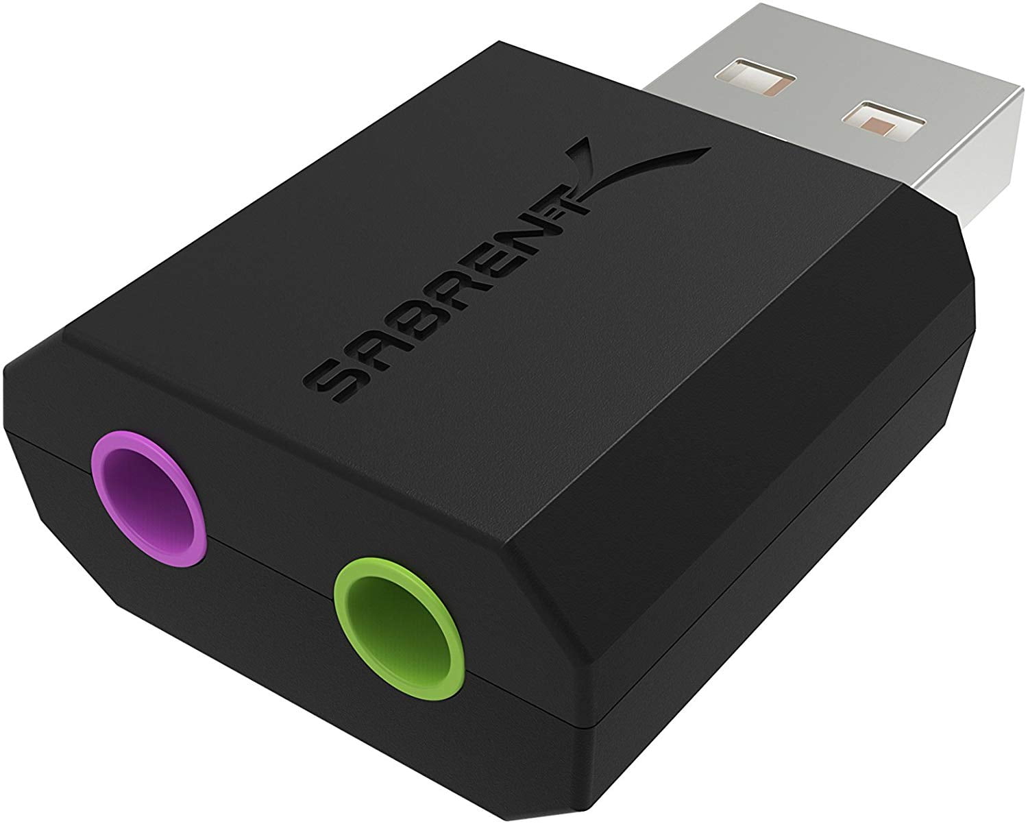 Sabrent Externe Soundkarten Aluminium USB Externer 3D Stereo Sound Adapter für Windows und Mac Plug & Play keine Treiber benötigt. AU-DDAS Silber