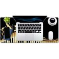 thumbnail image 4 of Old Vintage Piano and Music Note Mouse Pad 35.5 X 15.7 Inch XXL Black Full Desk Mousepad Extended Large Non-Slip Rubber Base Waterproof Big Keyboard Mat with Stitched Edges for Gaming and Office, 4 of 6