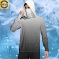 thumbnail image 2 of Dagegui Men's Long Sleeve Shirt with Built-in UV Face Protection Hawaiian Sun Hoodie Lightweight UPF 50+ Moisture Wicking T-Shirt for Summer Outdoor Gray M, 2 of 7