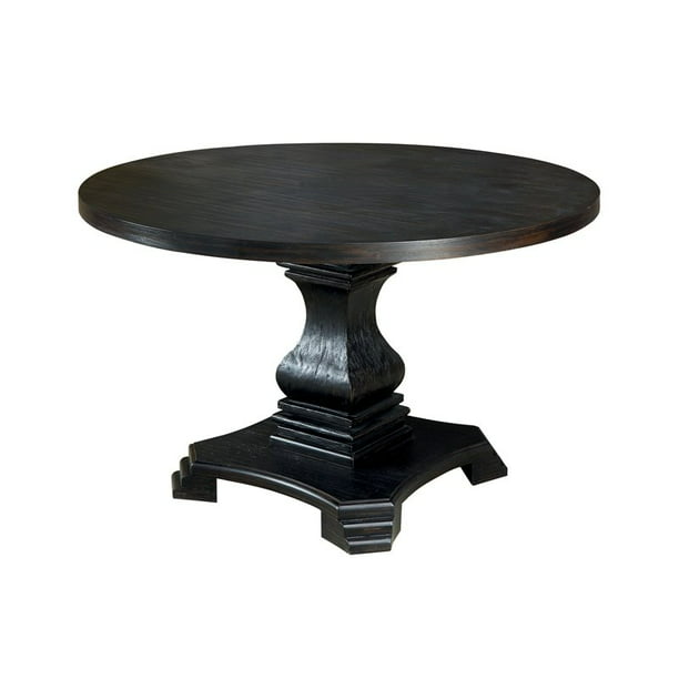 Bowery Hill 48 Inch Wood Round Dining, 48 Round Black Pedestal Table
