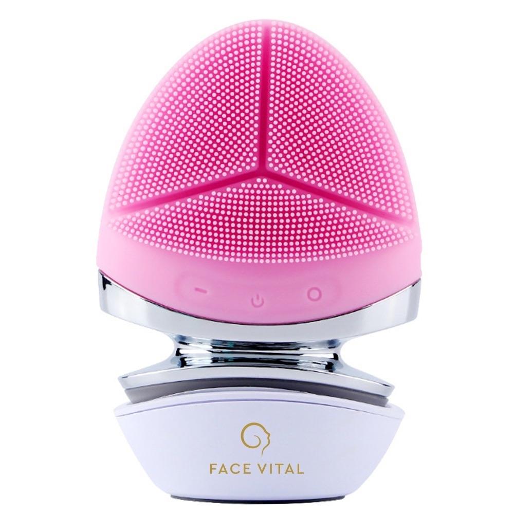 FACE VITAL Sonic Silicone Facial Brush, NEW, Heated, Portable, Powerful