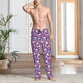 thumbnail image 5 of Uemuo white Skull blue flower Pattern Men's Wide Leg Palazzo Lounge Pants with Pockets Light Weight Loose Comfy Casual Pajama Pants-Medium, 5 of 9