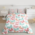 thumbnail image 2 of Homewish Colorful Butterflies 3 Pieces Queen Comforter Set For Children Kids Teens,Dreamy Princess Ultra Soft Bedding Sets,Pink Teal Bedding Comforter Set,Luxury Bedroom Decor,Reversible, 2 of 8