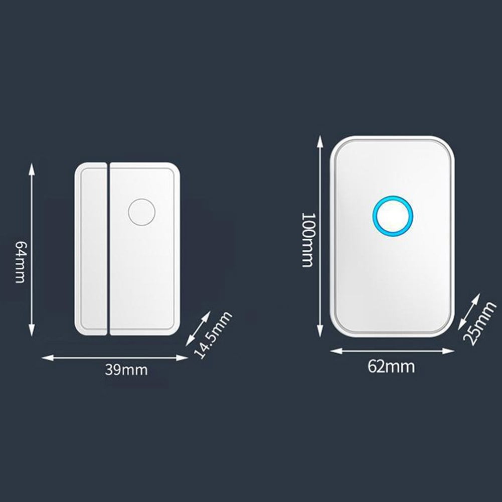 Wireless Doorbell Door & for Window Sensor 52 Prompt Sound Security Shop Alarm White