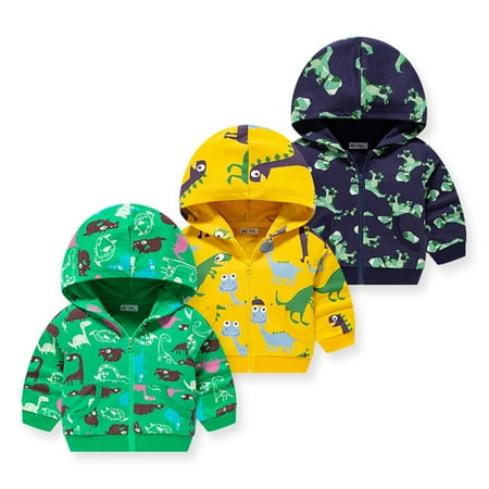 

Esaierr Kids Boys Hoodies Dinosaur Jacket for Toddler Boys Coats Sweatshirts Long Sleeve Hooded Shirts 1-10 Years Zipper Shirt Knitted Sweater for Autumn Winter