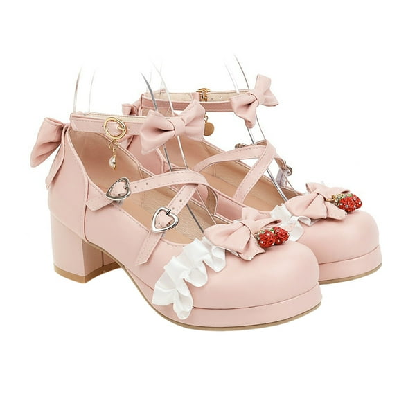 Hemoton  Dressy Women Mid Heel Bowknot Princess Shoes Single Girl Miss