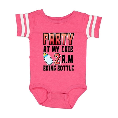 

Party at My Crib 2 a.m. Bring Bottle Baby Humor Infant Creeper