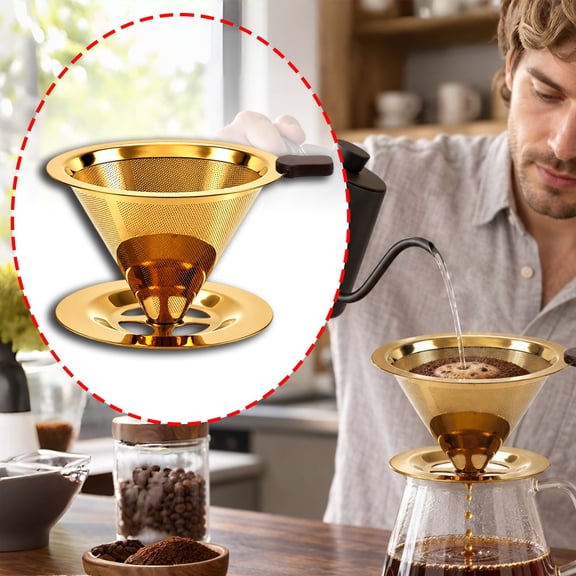 Esquirla Pour Over Coffee Dripper Filter Cone, Single Cup Pour Over Coffee Maker Manual Drip Coffee Brewer, Compact Coffee Dripper 99x65x90mm