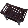 thumbnail image 2 of DecoTeak® Tranquility® 24" Teak Wood Shower Bench with Shelf and LiftAide® Arms in Woodland Brown Finish, 2 of 5