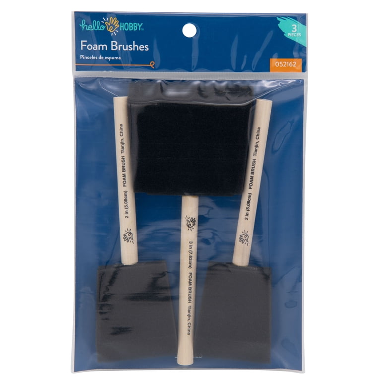 Foam Brush Set with Wooden Handles, 6-Pack photo 2