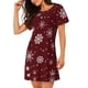 thumbnail image 2 of Fotbe Romantic white snowflakes Bata de Dormir para Mujer con Estampado, Camisón de Algodón de Manga Corta, Ropa de Dormir Casual, 2 of 6