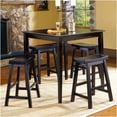 thumbnail image 6 of 2-Pack Black Wood Bar Stools with Saddle Seat for Counter Height Dining Table, 6 of 7