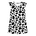 thumbnail image 3 of Girls Casual Ruffled Sleeve Cow Print A-Line Dresses Halloween Cow Cosplay Halloween Girl Outfit Size 3-10 Years, 3 of 5
