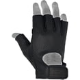 thumbnail image 2 of Mens Driving Gloves Basic Soft Goat Leather Fingerless Breathable Biker Motorcycle Riding Cycling Shooting Strap Gloves Half Finger, Full Black (Large), 2 of 7