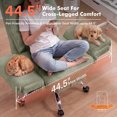 thumbnail image 3 of Genpo Cross Legged Office Chair, Criss Cross Desk Chair with Wheels, Green Teddy Fleece Big and Tall Reclining Office Chair 500lbs with Foot Rest, Reversible Armrests & Wide Seat, 3 of 6