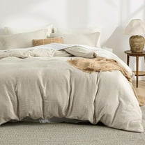 Luxury Waffle Duvet Cover King Size - Textured Duvet Cover Set, Soft, Breathable Bedding Set (104"x90") with 2 Pillow Shams for All Season, Linen, Comforter Not Included