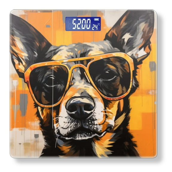 Bathroom Scale, Highly Accurate Digital Body Scale,Precisely Measures Weight up to 400 lbs-Painting Of Australian Cattle Dog Wearing Sunglasses
