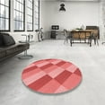thumbnail image 3 of Ahgly Company Indoor Round Patterned Light Coral Pink Area Rugs, 5' Round, 3 of 6