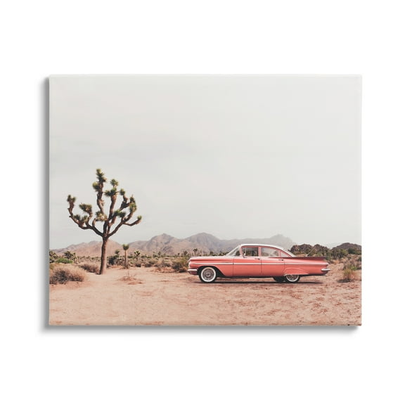 Stupell Industries Vintage Car in Desert Scenery Nature Photography Gallery Wrapped Canvas Print Wall Art, 20 x 16