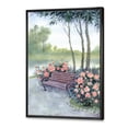 thumbnail image 3 of Bench In Park By The Pions Flowers Bushes 12 in x 20 in Framed Painting Canvas Art Print, by Designart, 3 of 5