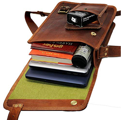 11 Leather Messenger Bag Laptop case Office Briefcase Gift for Men Computer Distressed Shoulder Bag
