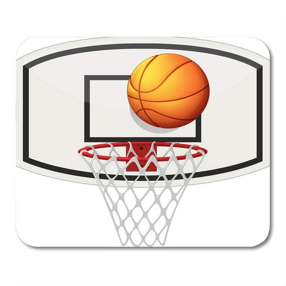 Game White Ring Basketball Net and Ball Clipart Hoop Mousepad Mouse Pad Mouse Mat 9x10 inch