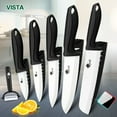 thumbnail image 1 of 6PCS Ceramic Knives Set for Kitchen 5-Piece Sharp Paring Knives with Covers and a Peeler,Sharp 6-inch Serrated Bread Knife Fruit Cutter 3", 4", 5" Inch, 1 of 6