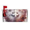 thumbnail image 2 of Lsque White Red Cat Couple Mailbox Cover Standard Size ,Magnetic Mailbox Covers Post Wraps Letter Box Cover -25.5x21 in, 2 of 9