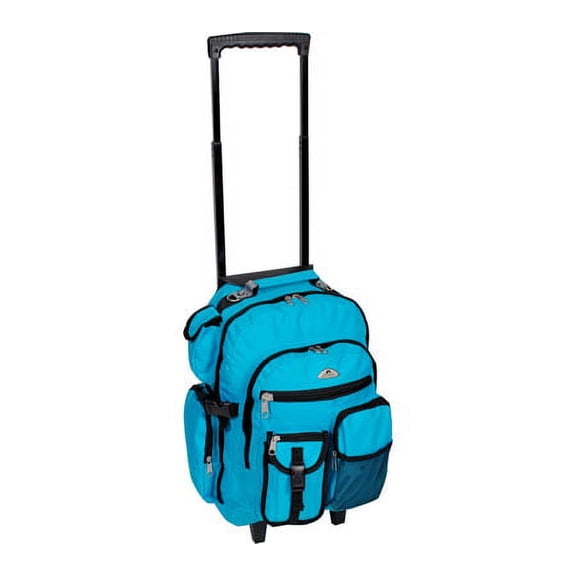 Everest Unisex Deluxe Backpack On Wheels 13.5"x 18.5"x 7" Turquoise