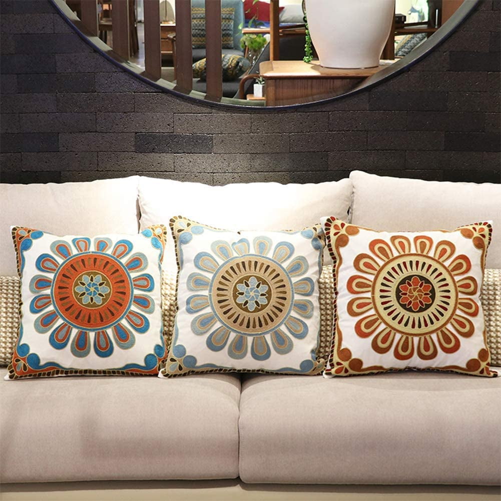 Wekity Decorative Embroidered Boho Pillow Cover