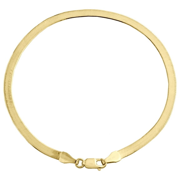10K Yellow Gold 2.90mm Mens Solid Herringbone High Polished Bracelet 7 Inches