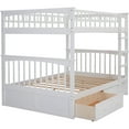 thumbnail image 6 of Bunk Bed with Storage Drawers, Wood Storage Bunk Bed Frame, Solid Wood bunks beds with Ladders and Two Storage Drawers, 6 of 7