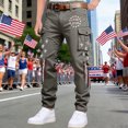 thumbnail image 4 of CONZONE American 250Th Anniversary Mens Cargo Pants Patriotic Star Striped Graphic Wide Leg Cargo Pants for Men Lightweight Relaxed Fit 4Th Of July Trousers With Pockets, 4 of 4