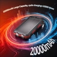 thumbnail image 4 of Solpowben 20000mAh Solar Power Bank Compatible for Cell Phone iPhone, Outdoor Portable Charger with Dual 5V USB Ports, 2 Flashlights & Digital Compass(Red), 4 of 9