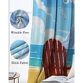 thumbnail image 6 of Summer Beach Seaside Blackout Curtains 96 Inch Length 2 Panels Set, Blue Beige Coastal Ocean Sea Birds Full Shading Curtains for Windows, Blackout Curtains for Bedroom Living Room 52"x96", 6 of 8