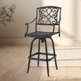 thumbnail image 1 of Bar Stools, Swivel Counter Stools with Armrests, Vintage Industrial Farmhouse Bar Stool for Kitchen Island, Copper Finish, Perfect Rustic Stool for Dining, Counter or Breakfast Bar, 1 of 5
