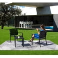 thumbnail image 7 of Tuoze 3 Pieces Patio Furniture Set Outdoor Garden Conversation Sets Modern Porch Furniture Lawn Chairs with Glass Coffee Table for Poolside Backyard Balcony,Black, 7 of 7