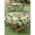 thumbnail image 4 of Outdoor Tablecloth with Umbrella Hole for Patio/Picnic/Party/Camping, Lemons Leaves Waterproof Table Cloth Round Cover Washable, Summer Fruits Floral Botanical Yellow (Dia 60"), 4 of 8