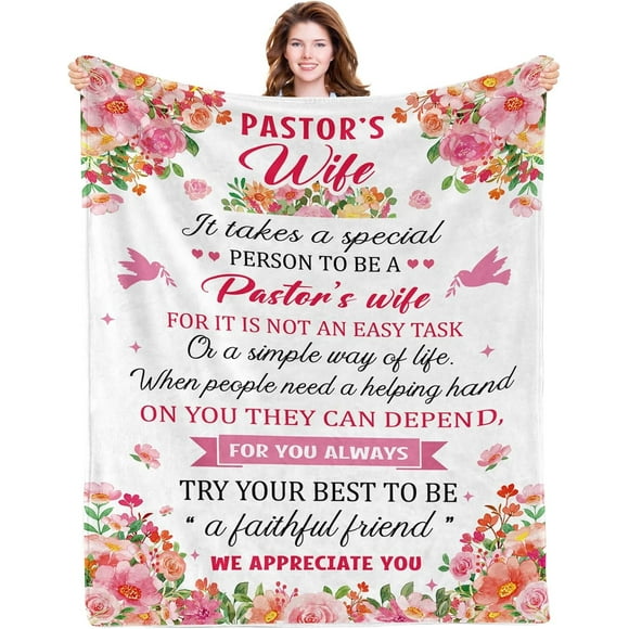 Pastor Wife Appreciation Gifts, Pastors Wife Gifts, Gifts for Pastor Wife, Gift Blanket for Pastor Wife, Religious Gifts for Pastors Wife, Pastor Wife Blanket 50x60in