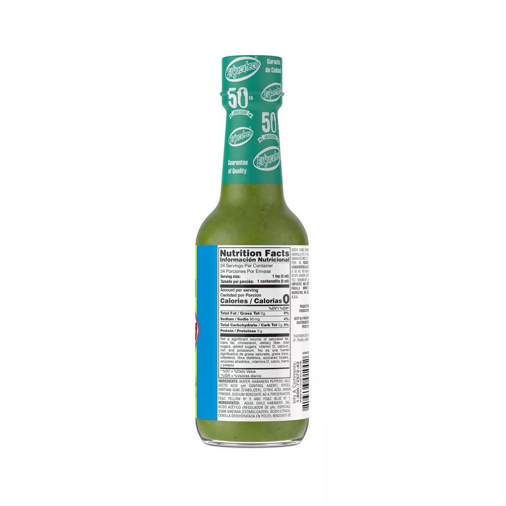 Pack of 12, El Yucateco Green Habanero Hot Sauce, 4 fl oz
