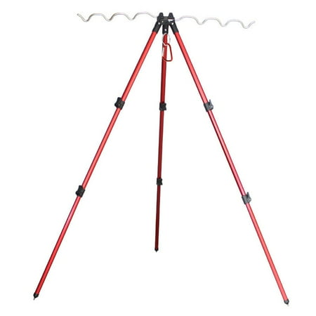 Fishing Pole Support Frame 2-folded Fishing Rod Rest Base Load-bearing Telescopic Fishing Rod Bracket Holder Tripod Multi-role