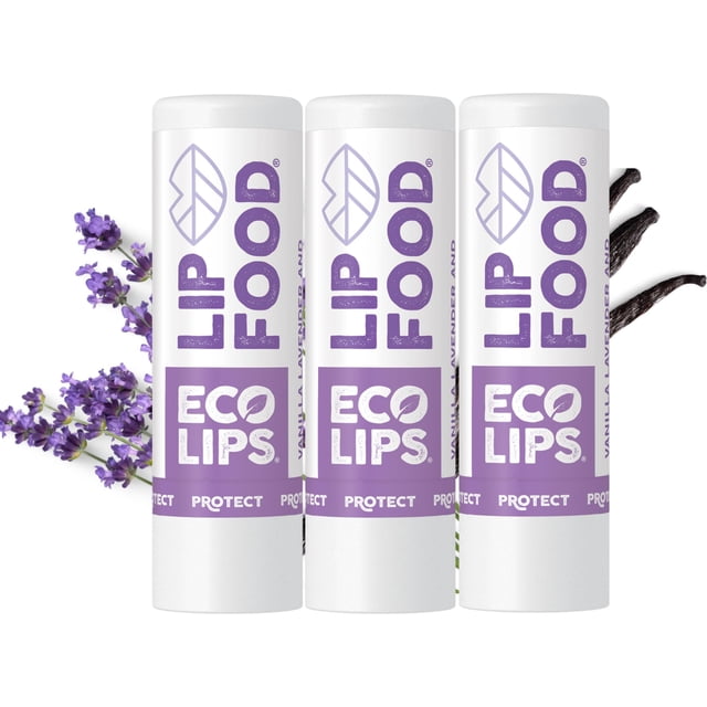 Bálsamo labial Eco Lips Lip Food orgánico denso en nutrientes, paquete de 3