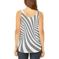 thumbnail image 2 of Trippy Black And White Swirl Juniors Flowy Side Slit Tank Top Multi 2XL, 2 of 2