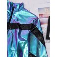 thumbnail image 6 of CHICTRY Kids Girls Metallic Long Sleeve Jacket Zipper Front Coat Stand Collar Glossy Jazz Hip-Hop Dance Tops Blue 16, 6 of 7