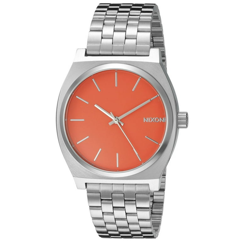 Nixon Men's A0452054 The Time Teller Bright Coral Dial Stainless