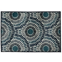 Loomaknoti Terrace Tropic Ferley 2' x 3' Abstract Indoor/Outdoor Runner Rug , Blue/Green